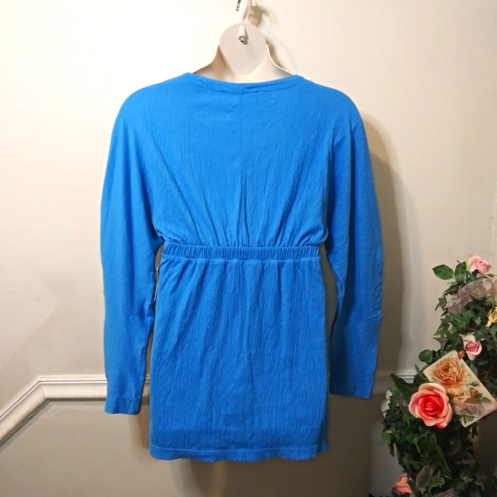Free People Beach Stasia, Sexy Turquoise Cut-Out, Surplice Bodice Mini Dress - Picture 4 of 11